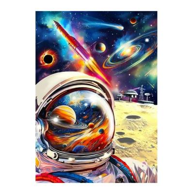 Деревянный пазл Collection Space Космонавт на луне 130 деталей Melograno MPZCSP4-M 01